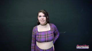 Watch Curvy Brunette Cressie Rims & Swallows in POV Audition - top porn in 4K on FULL-PORN.COM